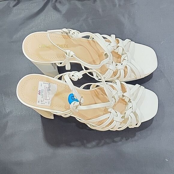 BRAND NEW CHASE+CHLOE BLOCK HEEL OPEN TOE MULTI-STRAP SANDAL G1 - Picture 7 of 14